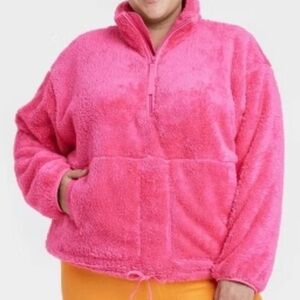 All in Motion Half Zip Fleece Pink Pullover- 3X